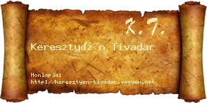 Keresztyén Tivadar névjegykártya